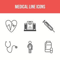 icone di linea medica vettore