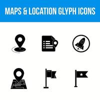 mappe e icone dei glifi di posizione vettore