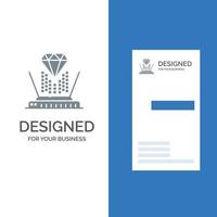 ologramma proiezione tecnologia diamante grigio logo design e attività commerciale carta modello vettore