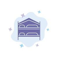 letto Camera da letto servizio Hotel blu icona su astratto nube sfondo vettore