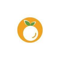 logo di frutta arancione vettore