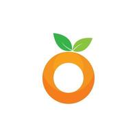 logo di frutta arancione vettore