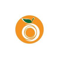 logo di frutta arancione vettore