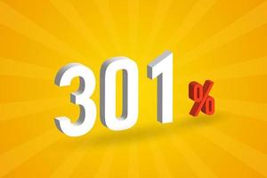 301 sconto 3d testo per vende e promozione. vettore