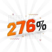 276 sconto marketing bandiera promozione. 276 per cento i saldi promozionale design. vettore