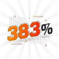 383 sconto marketing bandiera promozione. 383 per cento i saldi promozionale design. vettore