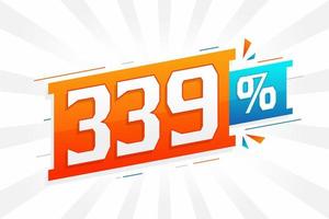 339 sconto marketing bandiera promozione. 339 per cento i saldi promozionale design. vettore