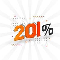 201 sconto marketing bandiera promozione. 201 per cento i saldi promozionale design. vettore