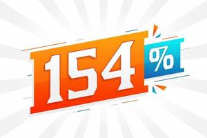 154 sconto marketing bandiera promozione. 154 per cento i saldi promozionale design. vettore