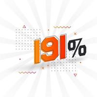 191 sconto marketing bandiera promozione. 191 per cento i saldi promozionale design. vettore