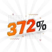372 sconto marketing bandiera promozione. 372 per cento i saldi promozionale design. vettore