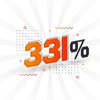 331 sconto marketing bandiera promozione. 331 per cento i saldi promozionale design. vettore