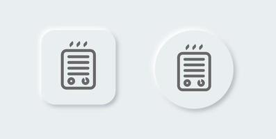 riscaldatore linea icona nel neomorfo design stile. caldo sistema segni vettore illustrazione.