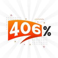 406 sconto marketing bandiera promozione. 406 per cento i saldi promozionale design. vettore