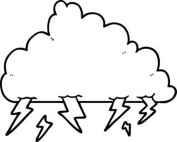 cartone animato linea arte nuvola temporalesca vettore