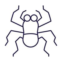 ragno insetto animale nel cartone animato linea icona stile vettore