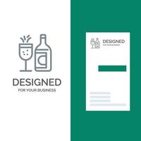 bicchiere bottiglia Pasqua bevanda grigio logo design e attività commerciale carta modello vettore