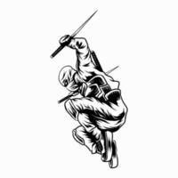 illustrazione di ninja vettore