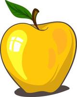 giallo mela, illustrazione, vettore su bianca sfondo