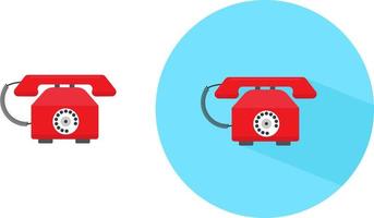 rosso telefono, illustrazione, vettore su bianca sfondo.