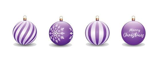 impostato di Natale palle concetto nel viola colore per Natale giorno celebrazione. può essere Usato per design risorse, inviti, manifesti, striscioni, cartelloni con un' Natale concetto vettore