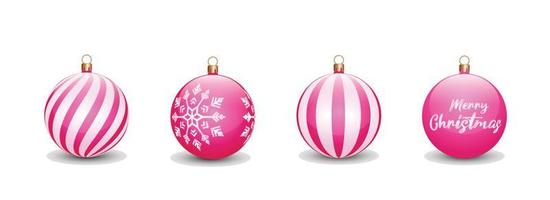 impostato di Natale palle concetto nel rosa colore per Natale giorno celebrazione. può essere Usato per design risorse, inviti, manifesti, striscioni, cartelloni con un' Natale concetto vettore