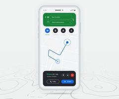 carta geografica GPS navigazione UX ui concetto, smartphone carta geografica applicazione destinazione punto su schermo, App ricerca carta geografica navigare, tecnologia carta geografica, città navigazione mappe, consegna cavaliere, strada, traccia, Posizione vettore