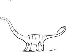 lungo collo dinosauro disegno, illustrazione, vettore su bianca sfondo.