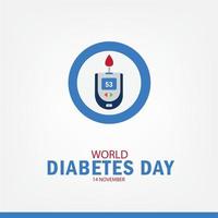 vettore illustrazione di mondo diabete giorno. semplice e elegante design
