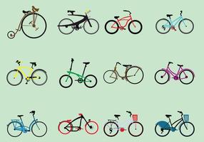 Insieme di vari tipi di biciclette vettore