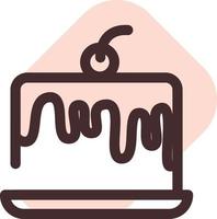 gelatina ciliegia torta, illustrazione, vettore su un' bianca sfondo.