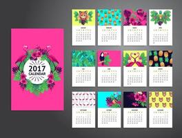 tropicale stampabile calendario 2017. vettore