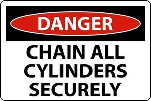 Pericolo cartello catena tutti cilindri in modo sicuro vettore