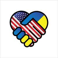 unito stati di America e Ucraina relazioni stretta di mano illustrazione icona. adatto uso per americano Ucraina evento vettore