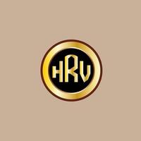 creativo hrv lettera logo design con d'oro cerchio vettore