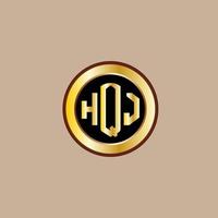creativo hoj lettera logo design con d'oro cerchio vettore