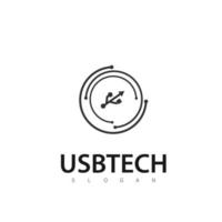 USB logo tecnologia simbolo moderno vettore