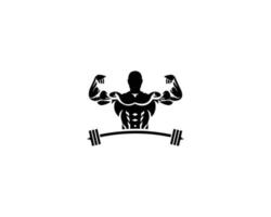 Palestra bodybuilding fitness club logo design icona vettore modello.