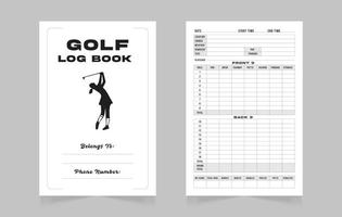 golf log libro design modello vettore