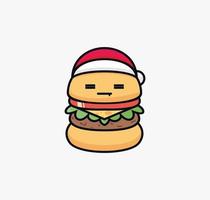 vettore illustrazione di carino cartone animato hamburger indossare inverno Abiti con bianca sfondo