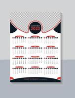 creativo uno pagina parete calendario 2023 disegno, attività commerciale calendario 2023, moderno 12 mese uno pagina calendario modello, professionista vettore