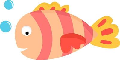un' pesce con rosa strisce, vettore o colore illustrazione.