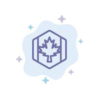 bandiera autunno Canada foglia acero blu icona su astratto nube sfondo vettore