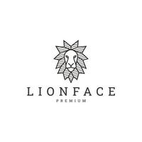 Leone testa geometrico poligonale logo vettore icona design modello