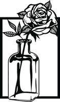 rosa vaso monocromatico arte Stampa design vettore