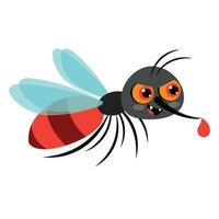 cartone animato illustrazione di un' zanzara vettore
