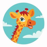 cartone animato illustrazione di un' giraffa vettore
