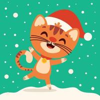 Natale concetto con cartone animato gatto vettore