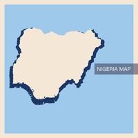 Vintage ▾ di Nigeria carta geografica vettore