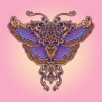 Vintage ▾ elegante farfalla ornamento illustrazione vettore